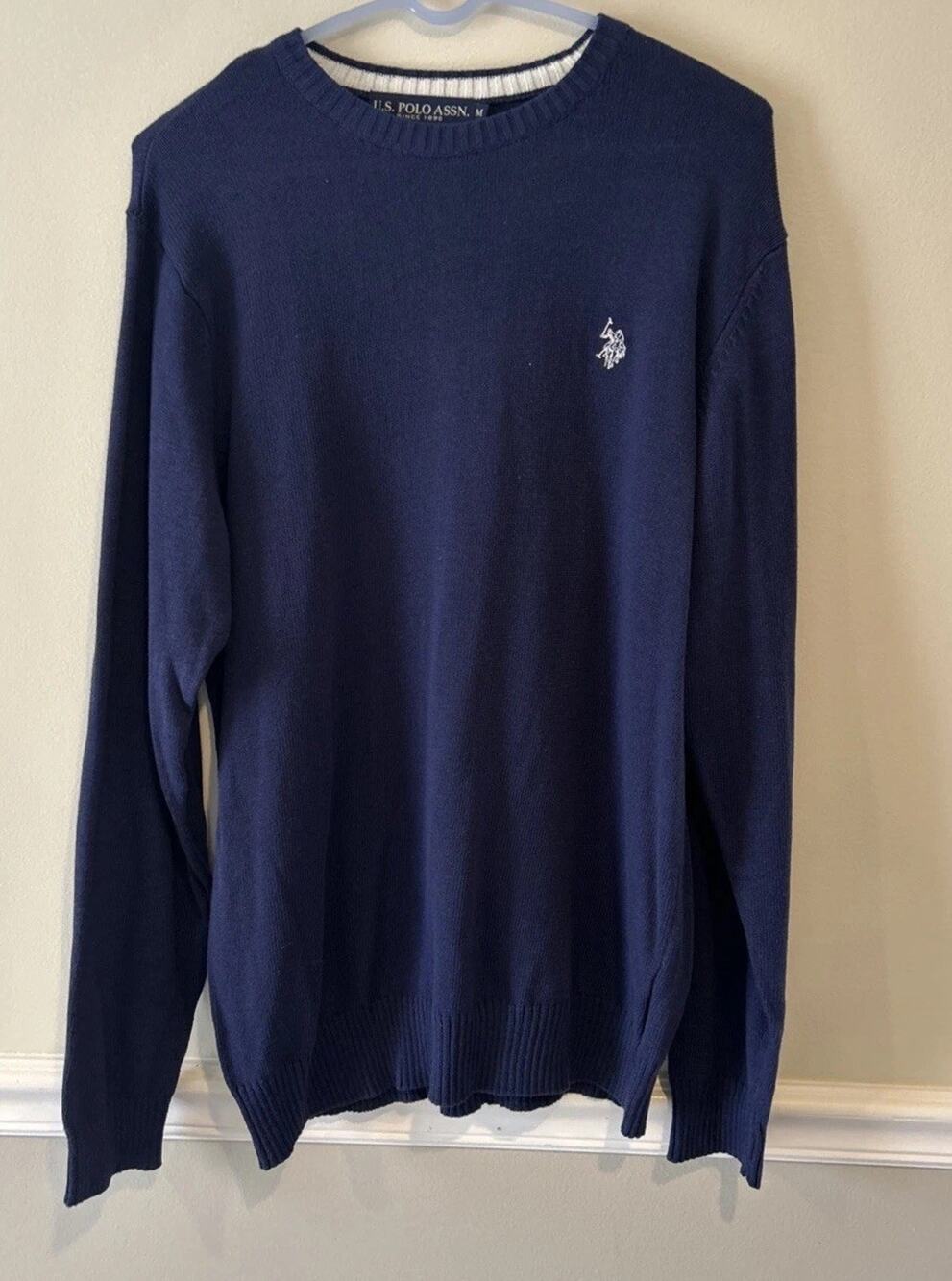 US Polo Assn Men's Size Medium Blue crewneck Pullover Sweater